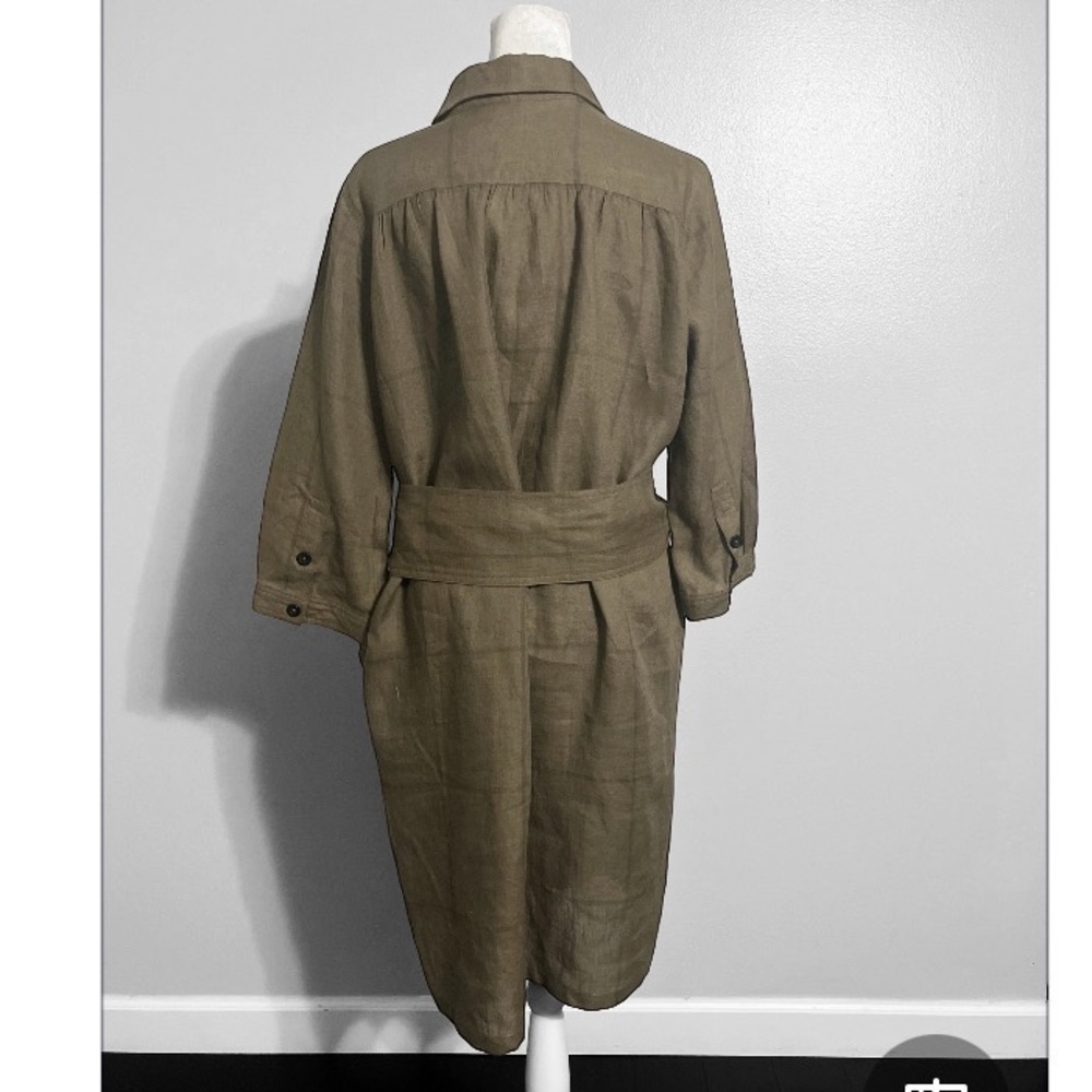 Burberry Rare Vintage Belted Linen Dress - Picture 5 of 6